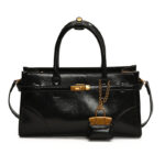 Niche Fashion Oil Wax Leather Portable Briefcase New Vintage Casual Shoulder Bag High-end Tote Women's Bag - Image 5