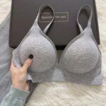 Japanese Lazy Style Non-rims Bra Push-up Small Chest Underwear Women's Simple Deep V Letter Traceless Soft Support Bra - Image 2