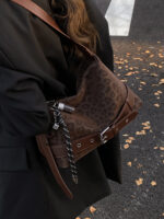 Super Popular Retro Niche Leopard Print Bag for Women, Autumn and Winter New Versatile Shoulder Underarm Bag, - Image 3