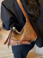 Super Popular Retro Niche Leopard Print Bag for Women, Autumn and Winter New Versatile Shoulder Underarm Bag, - Image 5