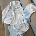 High-value Ice Silk Pajamas Women's Spring and Summer New Long-sleeved Trousers Sweet Lace Girls' Home Clothes suit
