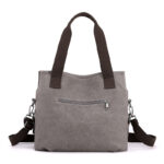 Contrasting Color Canvas Bag, Women's Large Capacity Retro Contrasting Color Splicing Cloth Bag, New Shoulder Handbag - Image 3