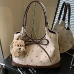 Retro Polka Dot Large-Capacity Bag for Women New Casual Work Clothing Shoulder Underarm Bag Versatile Daily Tote Bag
