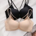 Japanese Beauty Back Front Buckle Bra Without Rims Intimates for Women with Small Breasts, Thickeneded Flat Chest, Comfortable and Traceless Push-Up Bra - Image 2