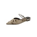 Autumn Pointed Toe Leopard Print Closed-Toe Sandals for Women, Flat Fashion One-Strap Half Slippers with Open Back Women's Shoes - Image 5