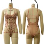 European and American Women's New Lace-Up Water-Soluble Embroidery Floral Bodysuit with U-Shaped Back, See-Through Lingerie in Multiple Colors and Plus Sizes - Image 5
