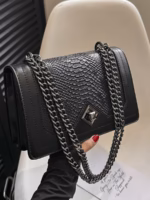 New Simple and Stylish Snakeskin Pattern Single Crossbody Retro Shoulder Bag Small Square Bag - Image 2