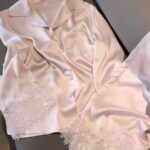 High-value Ice Silk Pajamas Women's Spring and Summer New Long-sleeved Trousers Sweet Lace Girls' Home Clothes suit - Image 5