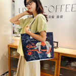 Women's Tote – Large Capacity Beach & Shopping Bag with Creative Print and Thick Rope Handle – Portable, Versatile, Stylish - Image 2