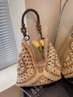 Super Popular Instagram-Style Lazy Woven Straw Bag for Women, Large Capacity Bohemian Style Beach Bag for Seaside Vacation - Image 2