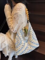 Super Popular Instagram-Style Lazy Woven Straw Bag for Women, Large Capacity Bohemian Style Beach Bag for Seaside Vacation