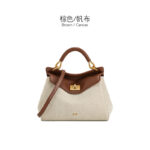 Jwpei Pillow Bag Lucia New Version Lock Bag Handbag Small Tote Bag for Women Commuting to Work Single Shoulder Crossbody Bag Genuine Leather - Image 4