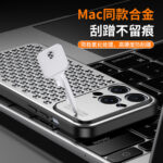 Suitable for iPhone 17 Pro Max Metal Honeycomb Cooling Phone Case, Apple 16 Aluminum Alloy 15 Anti-Drop Protective Cover - Image 4