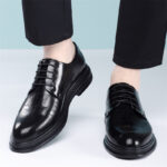 Leather Shoes Dad Shoes Casual Non-Slip Wear-Resistant Fashionable Versatile - Image 3