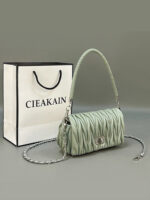 Summer New Style Elegant Fashion Rhinestone Chain Fairy Bag Niche Single Shoulder Crossbody Underarm Bag Pleated Small Bag - Image 4